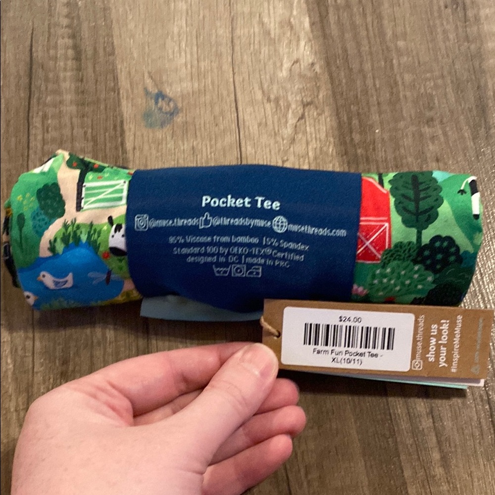 Farm Fun Pocket Tee - Green